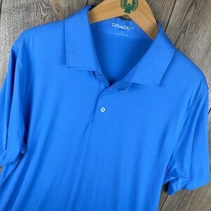 B. Draddy Sport Ryan Polo Shirt Mens Blue Short Sleeve Large Golf Performance